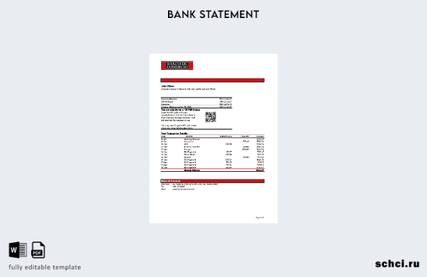 цифровая загрузка шаблона Excel банковской выписки Перу Banco de Comercio